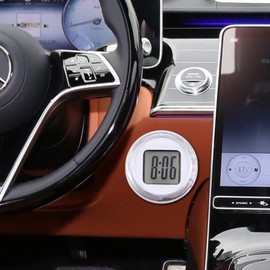 Harilla Motorcycle Handlebar Mount Clock Car Mini Electronic Clock Compact Vehicle Dashboard Digital Watches Scooter Dashboard White