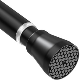 AIZESI Black Shower Curtain Rod 43 to 73 Inch Spring Tension Curtain Rod, Never Rust, Curtain Rods No Drilling, Adjustable Curtain Rods for Window, Bathroom, Kitchen, Doorway