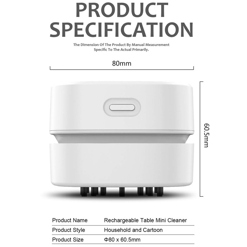 ODISTAR Desktop Vacuum Cleaner,Mini Table dust Sweeper Energy Saving with