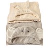 2-Pack Adorable Elephant & Rabbit Hooded Baby Towels - Ultra
