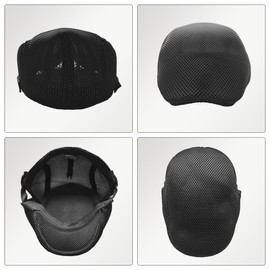 HIQIU Unisex Peaked Cap Beret Hat Men's Breathable Mesh Flat Cap Men's Summer Gatsby Newsboy Beret Cap Flat Cap Men's Summer Hat Sports Hat Adjustable 55 cm - 60 cm, black