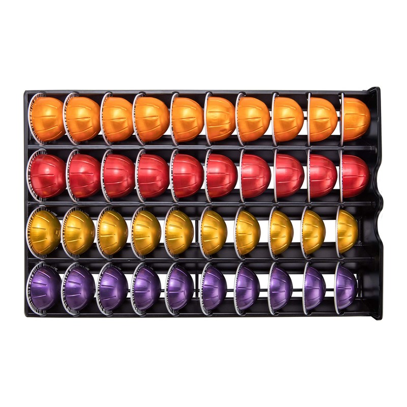 FlagShip Vertuo Pod Holder Drawer for Nespresso Storage Glass Top