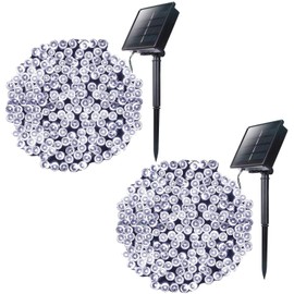 LED Outdoor Solar Christmas Lights - 72 Feet 200LED 8 Modes Waterproof Solar Powered Lights for Xmas Indoor Bedroom Outside Patio Gazebo Yard Balcony Wedding Party Tree Decor, Pure White, 2 Pack