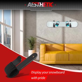 ProSSS 4PCS Snowboard Wall Mount Clips, Neoprene Diving Materia Buffer Protection,Horizontal Skateboard Wall Mount,Snowboard Display Stand for Room, Garage