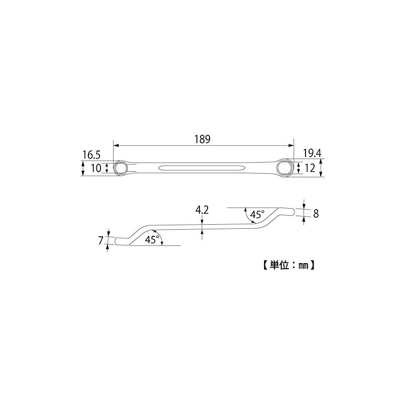 Top Industry (TOP) Double-ended Glasses Wrench, 0.4 x 0.5 inches