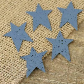 Unbranded Package of 60 Flat Back Blue Speckled 1-1/4"  Inch Tin Stars
