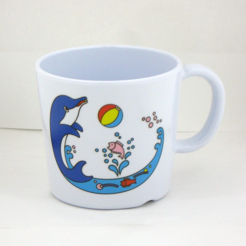 Nagao Unbreakable Children's Cup, 6.8 fl oz (200 ml), Dolphin,