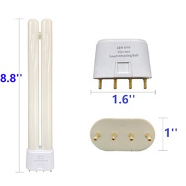 Flyercatch PL18W U/V/A Replacement Black Blue Light Bulb,2G11 Base 4 pin Inline,F18W BL Twin Tube H Shape Fluoescent Lamp,Compatible bdpca-18w,bdpc 912