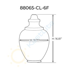 KastLite 88065-CL-6F Polycarbonate Clear Acorn with Fitter Neck | 16.81" Height x 10.75" Width x 5.88" Outside Diameter | Manufactured in the USA