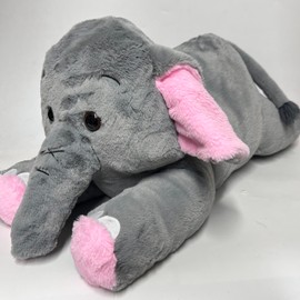 Cudhug 32" Big Elephant Stuffed Animal, Giant Grey Elephant Plush Toy Huge Size Fluffy Plushy Fat Plushie Gift for Kids