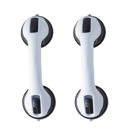 2 PCS Suction Bathroom Grab Rails, Portable Mobility Aids Safety Handle with Suction Cup Fittin, No Fixings Needed for Bathroom,Hand Rail for Disabled Elderly Children（Black White