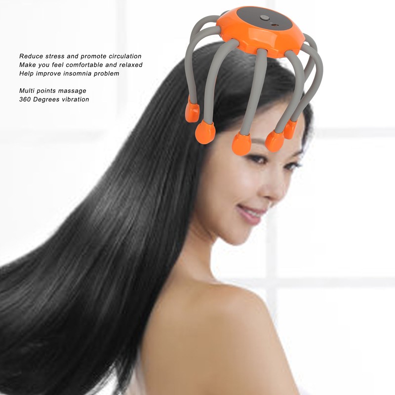 Electric Head Massager 10 Claws Red Lighting Vibration Reduce Stress