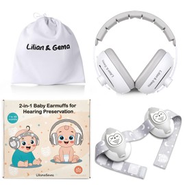 Lilian&Gema Adjustable Baby Ear Defenders, Owl Design, Sleep & Activities, Head Protection for Under 48 Months