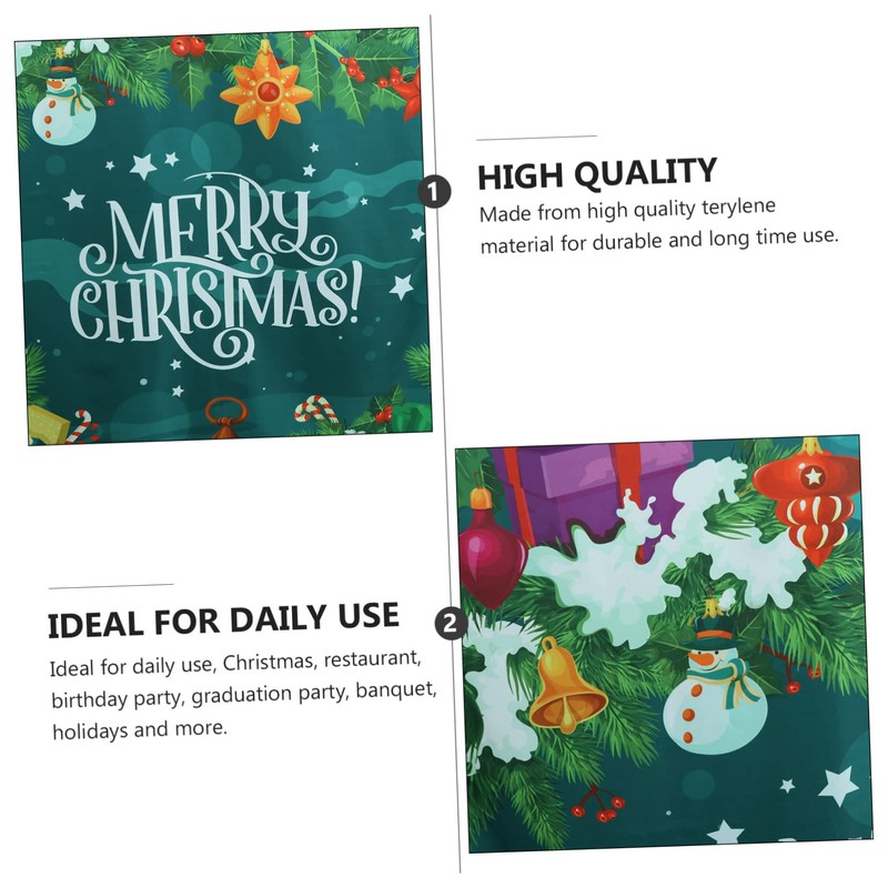 ORFOFE Vinyl PVC Table Cover Oilproof Waterproof Tablecloth for Christmas