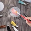 PIANKEKE 80 Pcs Acrylic Circle Blanks Keyring with Tassels Set,