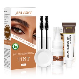 Lash Color Kit, Professional Eyelash & Eyebrow Color Kit Lasting for 4 Weeks, Instant Eyelash Color with Natural Ingredients, Safe & Easy to Use 7ML(Brown)