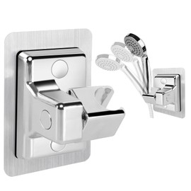Hand Shower Holder 360° Rotatable Adjustable Shower Holder No Drilling Shower Head Holder Universal Shower Holder for Hand Shower or Shower Head Silver