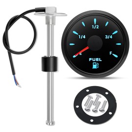 Fuel Level Indicator with Fuel Level Sensor, 0-190ohms Marine Fuel Transmission Unit, Boat Fuel Tank Transmitter, Stainless Steel Gas Sensor for Boat, Car, Motorhome