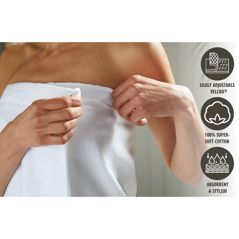 Allure Bath Fashions Supersoft 100% Cotton Shower Wrap Wearable Bath