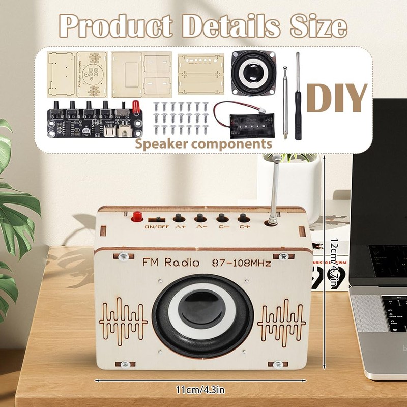DIY Kit Wooden Radio Construction Kit, DIY Set Children &