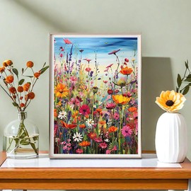 SOTYIOO Paint by Number Kit for Adults - Flowers Acrylic Painting - 16” x 20” - 3 Brushes - Non-Toxic