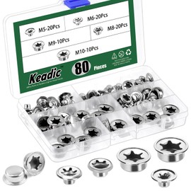 Keadic 80 Pcs Spring Steel Push On Pushnut Caps with Mechanical Zinc Plating - Permanent Washer Caps Fits 5/8” Axles for Rolling Bins, Lawn Wagons and Hand Trucks