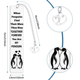 Penguin Gifts for Women Unique Inspirational Penguin Stuff for Penguins Lovers Bookmarks Romantic Wedding Anniversary Valentines Gift for Couples Wife Husband Penguins Gift for Animal Lover Book Marks