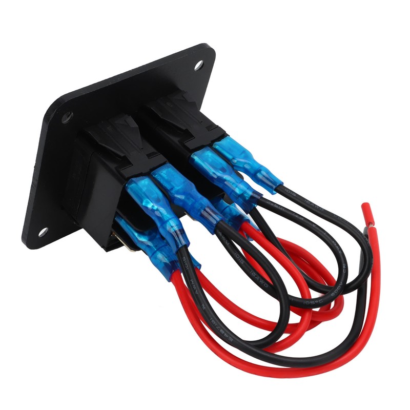 Rocker Switch Panel 2 Gang On Off Pre Wired Red