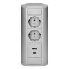 Aluminium Power Strip 2-Way I USB-A USB-C I Grey