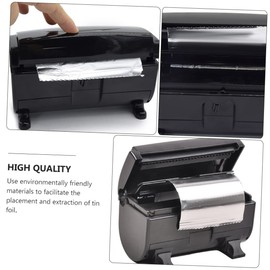 FOMIYES 1pc Automatic Tin Foil Cutter Machine for Hair Salon and Nail Beauty Black Storage Box for Effortless Cutting Easy to Clean and Reuse Barbershop Accessory