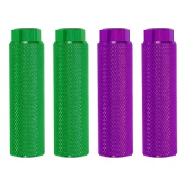 PATIKIL Bicycle Pegs Fit 3/8 Inch Axles, 4 Pieces Aluminium Alloy Non-Slip Foot Bike Pegs for BMX Mountain Dirt Bike Cycling Rear Stunt Pegs, Green/Purple