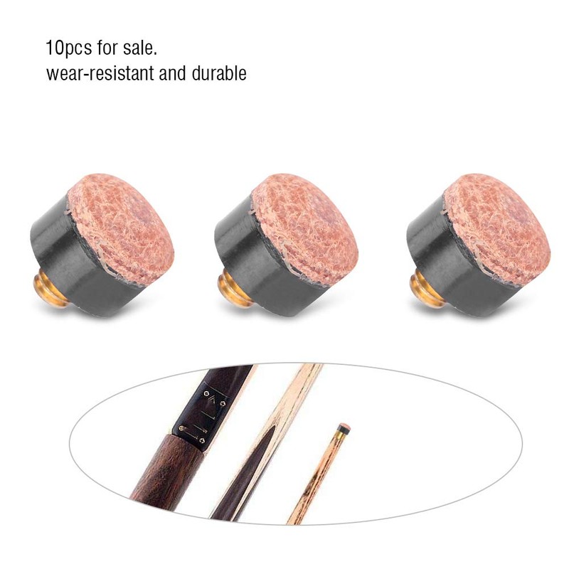 10PCS Screw-on Billiard Cue Tips Billiards Rod Stick Replacement Parts