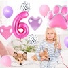 Yoehlon Pink Dog Paw Birthday Balloons, 12 PCS, Paw Print