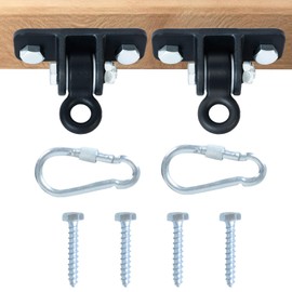 Heavy Duty Swing Hangers Swing Set Brackets - Porch Swing Hanging Kit with Swivel Hooks - 2 Pack for Playground, Yoga, Trapeze (Screws Included) Indoor/Outdoor Use