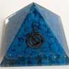 VIE Orgone Reiki Healing Pyramid, Turquoise (Stabilised), 5.5cm