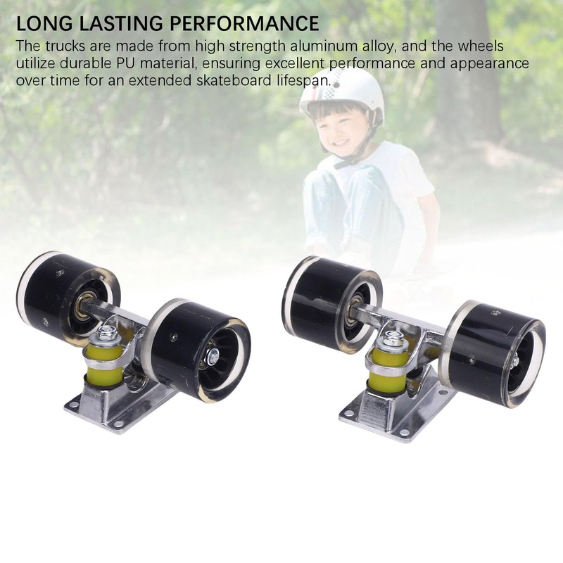 Generic Longboard Skateboard Trucks and Wheels Set, 55 X 45mm