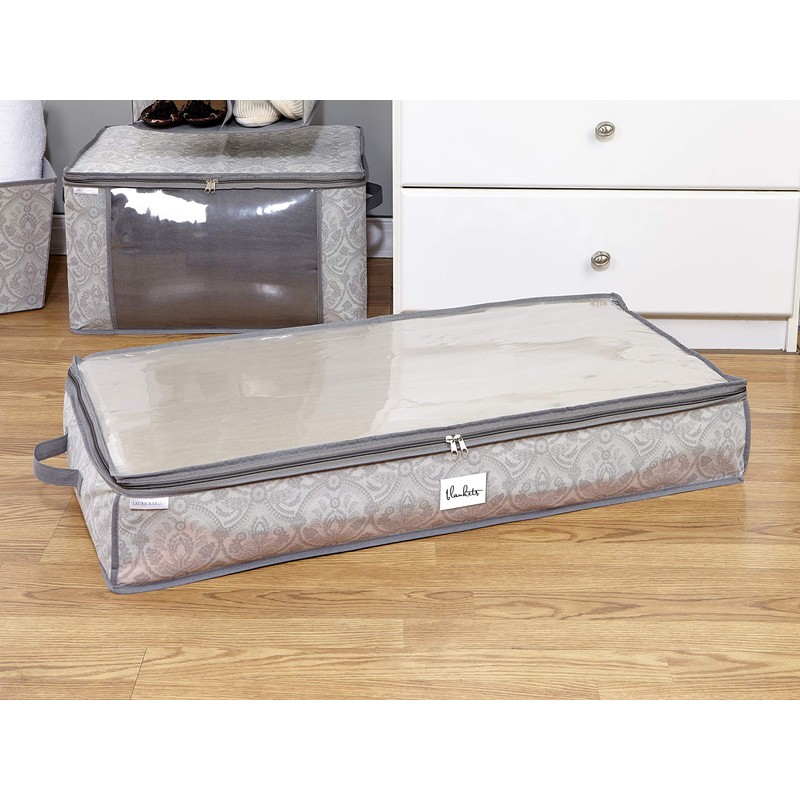 Laura Ashley Bed Storage Bag in Almeida, Dove Grey