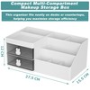 White Makeup Organizer with Drawer - Office Desktop Storage Box,