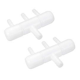 sourcing map 2Pcs 8mm to 5.5mm 3 Ways Air Line Tubing Splitter Connector Fish Tank Oxygen Pipe Air Tubing Adapter for Aquarium, White