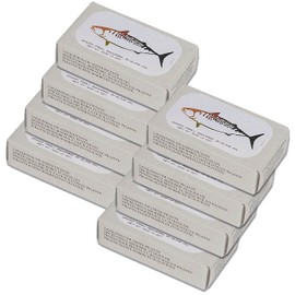 Canned Spiced Small Mackerel in Olive Oil by Jose Gourmet, Wild Caught Portuguese Mackerel, Tinned Fish in Olive Oil, High Protein Sustainable Seafood Snacks, Omega 3, Fair Trade, 120g Can, Pack of 8
