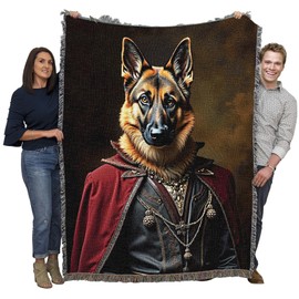 Pure Country Weavers Lord German Shepherd Blanket - Royal Gift for Dog Lover - Cotton Tapestry Throw - Made in The USA - 72"x54"