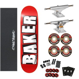 Baker Skateboard Logo White 8.0" Independent/Spitfire Premium