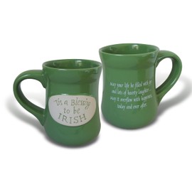 Abbey Gift Tis a Blessing to Be Irish Pottery Mug Green 16 oz