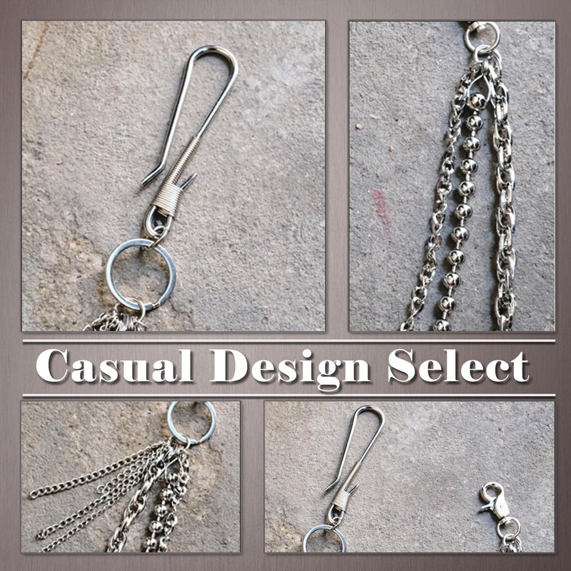 [ワン リミテーション] ウォレットチェーン ボールチェーン キーリング シルバー 財布 メンズ レディース AN093(シルバー)