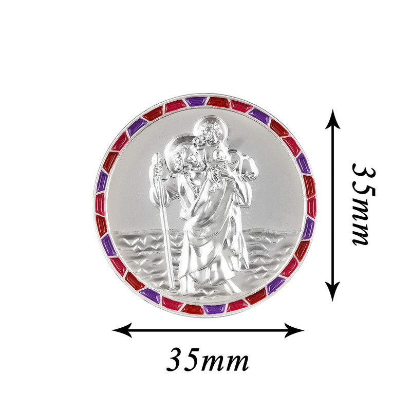 Fritz Cox St Christopher Car Medal with Mosaic Edge
