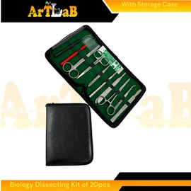 Biology, Anatomy, Botany | Dissecting Set with Forceps, Tweezers, Scissors, Dissecting Needles, Scalpel Blades, with Zipper Pouch Storage Case - Basics for Students