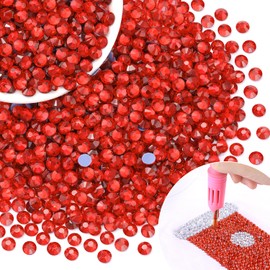 5000Pcs Hotfix Rhinestones for Clothing, Light Siam SS16 Iron On Flatback Glass Gems, Bedazzler Crystals Rhinestones for Crafting Clothes Hats Shoes Fabric Bedazzling Decor Nail Art