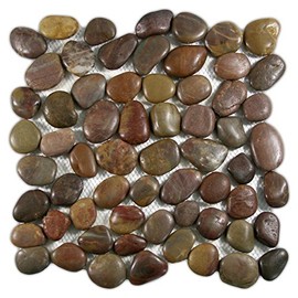 Polished Red Pebble Tile 1 sq.ft