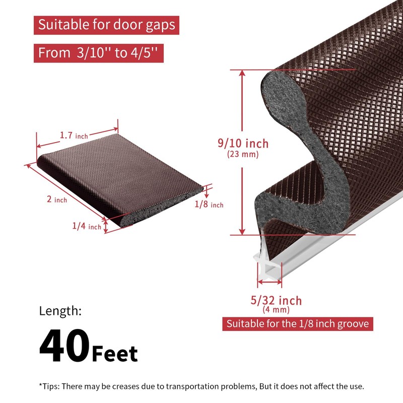 40 Feet Kerf Door Weather Stripping Seal With 8 PCS