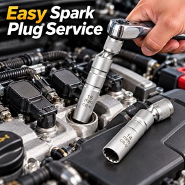 14mm 16mm Spark Plug Socket Wrench Adapter – Swivel Magnetic Removal & Installation Tool for Car Engine Repair
